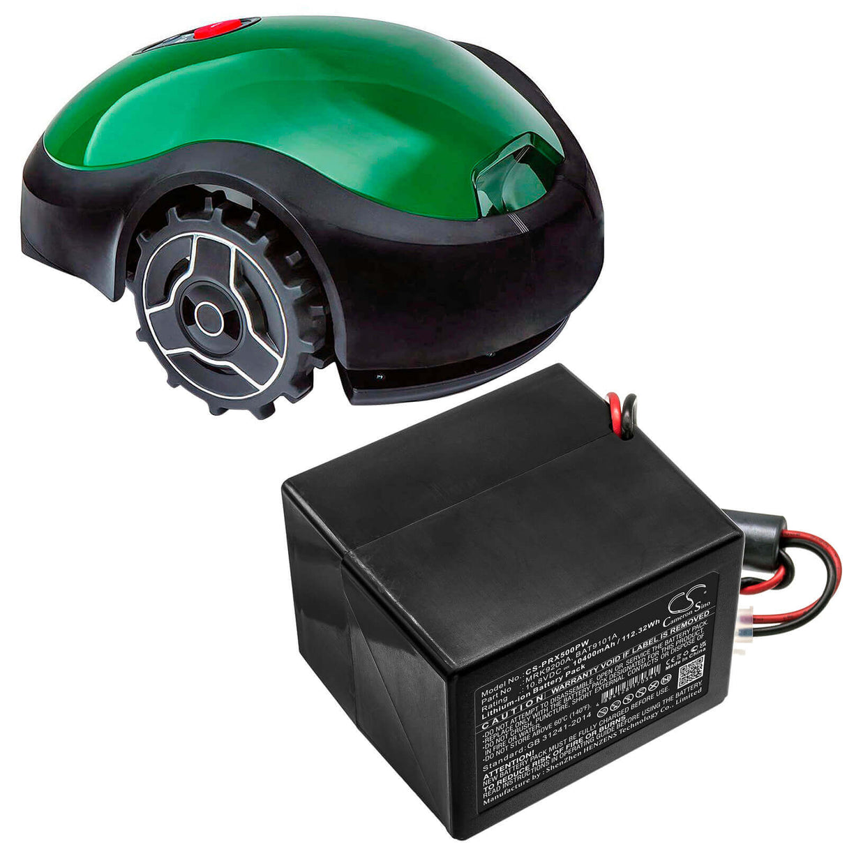 10.8V, Li-ion, 10400mAh, Lawn Mowers battery fits Robomow, Cub Cadet, Wolf Garten, Bat9101a, Xr1 500, 112.32Wh Lawn Mowers Cameron Sino Technology Limited (Dangerous Goods)