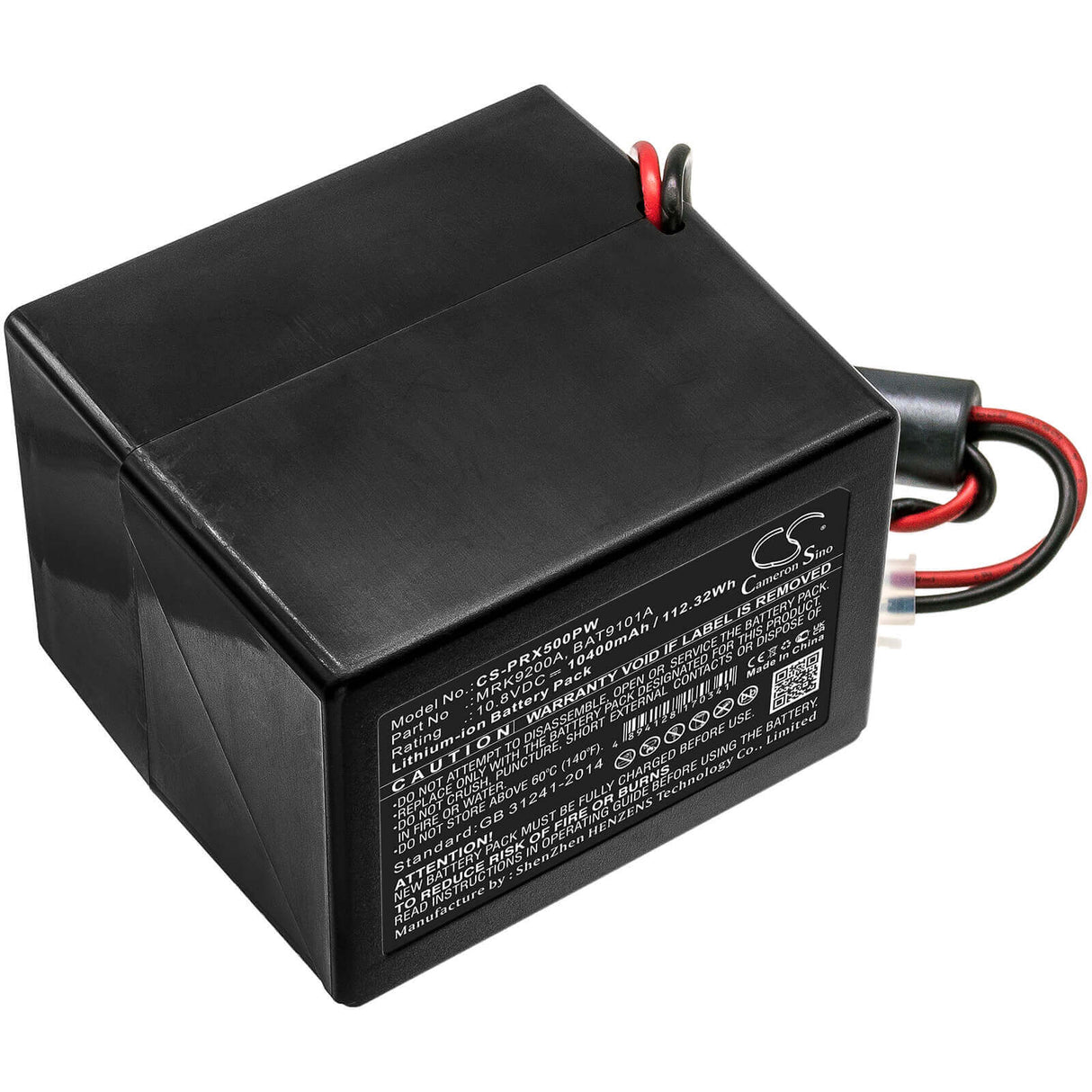 10.8V, Li-ion, 10400mAh, Lawn Mowers battery fits Robomow, Cub Cadet, Wolf Garten, Bat9101a, Xr1 500, 112.32Wh Lawn Mowers Cameron Sino Technology Limited (Dangerous Goods)