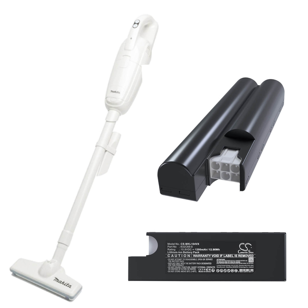 10.8V, Li-ion, 1200mAh, Vacuum battery fits Makita, Cl104d Cordless Cleaner, 12.96Wh Vacuum Cameron Sino Technology Limited