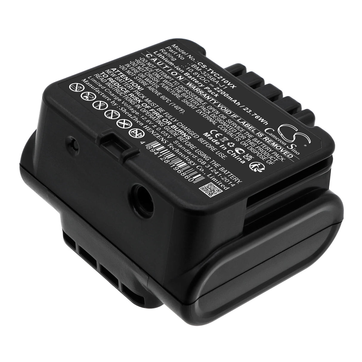 10.8V, Li-ion, 2200mAh, Vacuum battery fits Toshiba, Vc-clw21, Vc-clw21-n, Vc-clw31, 23.76Wh Vacuum Cameron Sino Technology Limited