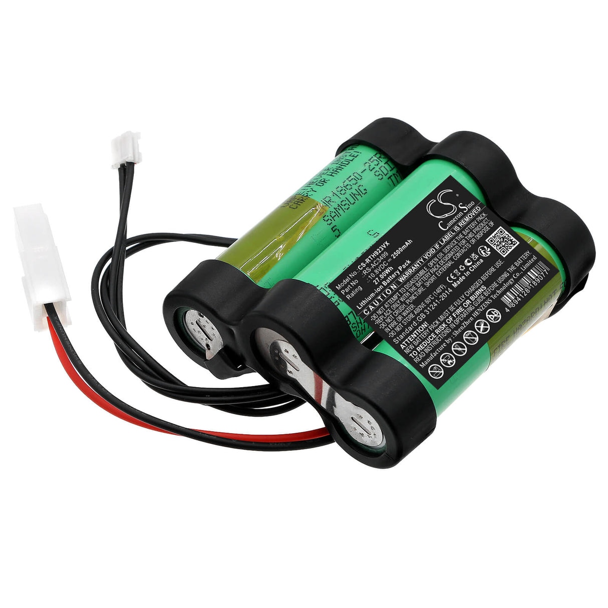10.8V, Li-ion, 2500mAh, Vacuum battery fits Rowenta, Ac923501, Ac923501/9a0, Ac923501/9aa, 27.00Wh Vacuum Cameron Sino Technology Limited