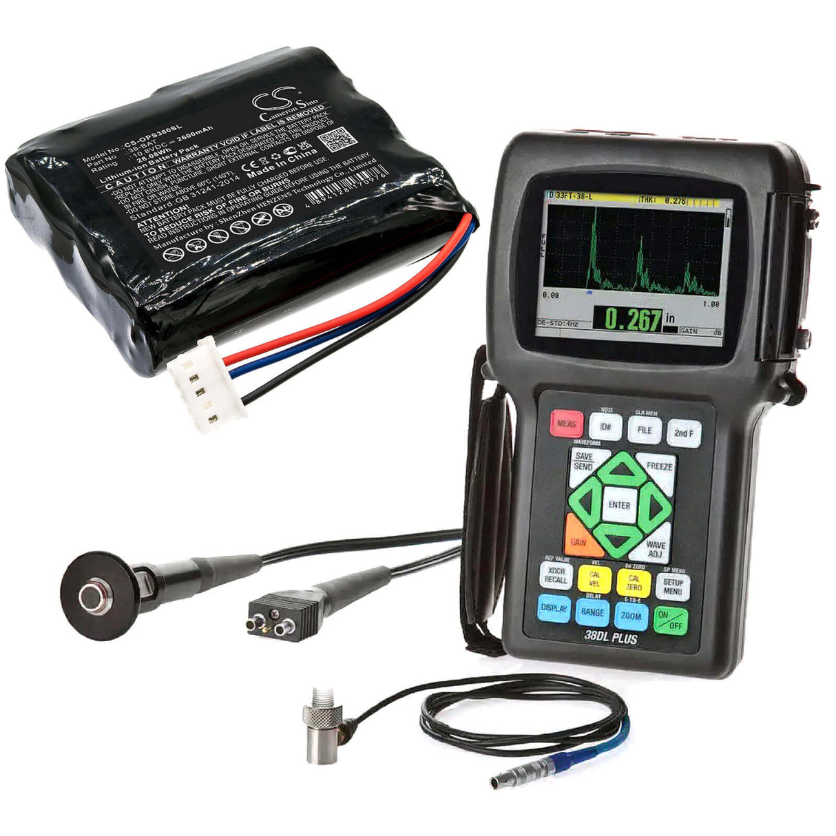 10.8V, Li-ion, 2600mAh, Batterie d'équipement compatible avec Olympus, 38-bat, 38DL Plus Épaisseur Ultrasonique, 38dl Plus Épaisseur Ultrasonique, 28.08Wh Équipement, Enquête, Test Cameron Sino Technology Limited