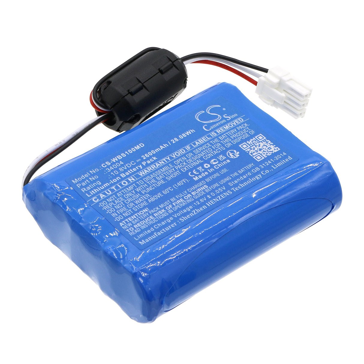 10.8V, Li-ion, 2600mAh, Medical battery fits Welch-allyn, 30018-ex, Vs100, Vs100 Spot Vision Screener, 28.08Wh Medical Cameron Sino Technology Limited (Medical)