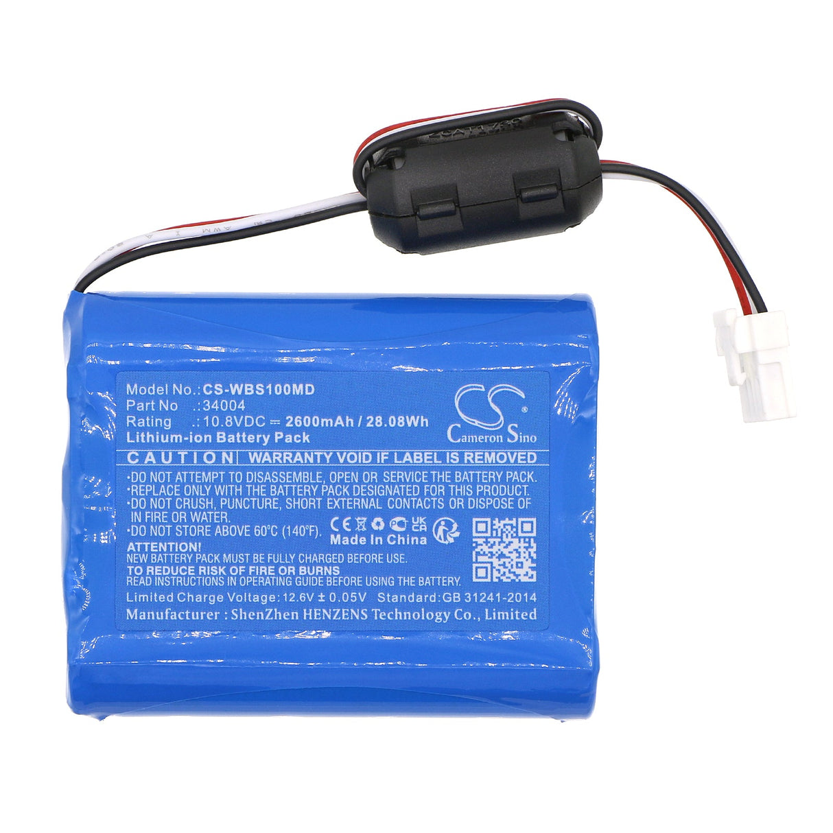 10.8V, Li-ion, 2600mAh, Medical battery fits Welch-allyn, 30018-ex, Vs100, Vs100 Spot Vision Screener, 28.08Wh Medical Cameron Sino Technology Limited (Medical)