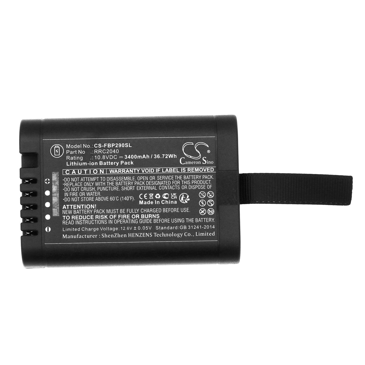 10.8V, Li-ion, 3400mAh Equipment, Survey, Test Battery fits Exfo, Axs-200 Otdr, 36.72Wh Equipment, Survey, Test Cameron Sino Technology Limited