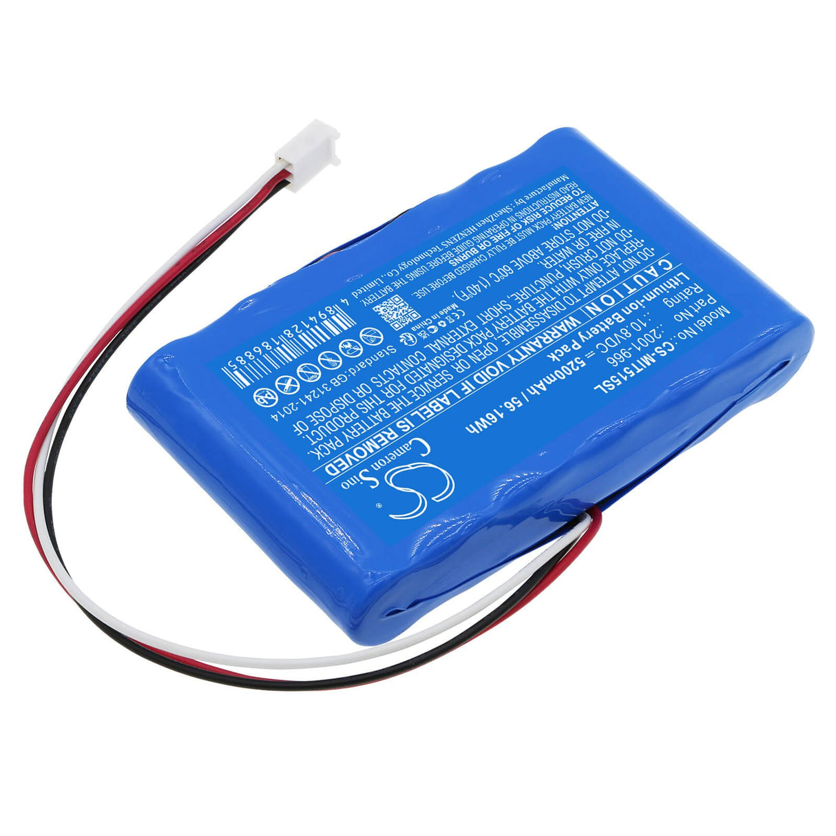 10,8 V, Li-ion, 5200 mAh, Batterie d'équipement compatible avec Megger, Testeur d'isolation Mit1025, Résistance d'isolation Mit515 T, 56,16 Wh Équipement, Enquête, Test Cameron Sino Technology Limited