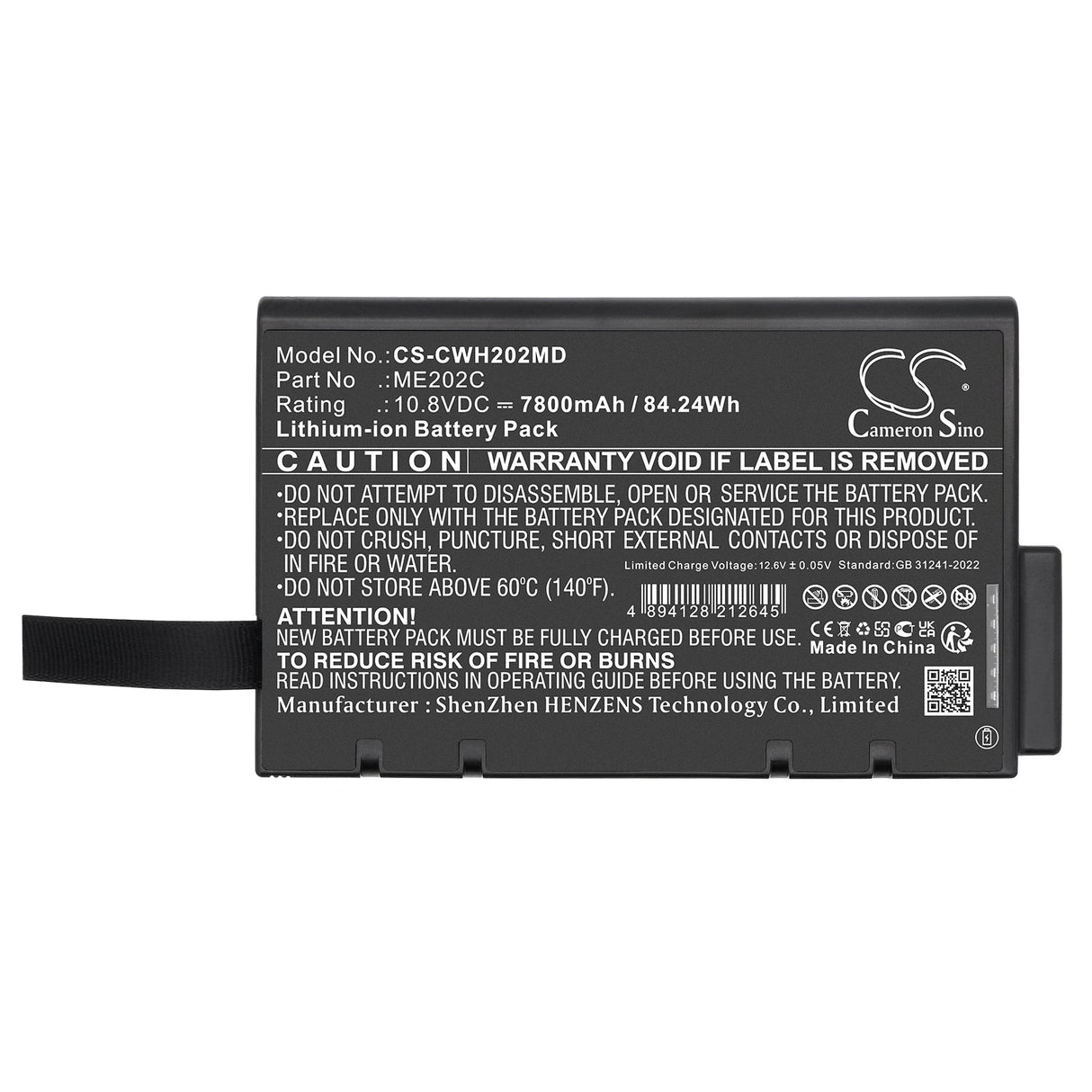 10.8V, Li-ion, 7800mAh, Medical battery fits Chenwei, Cwh-2020, 84.24Wh Medical Cameron Sino Technology Limited (Medical)