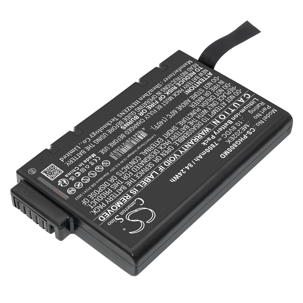 10.8V, Li-ion, 7800mAh, Medical battery fits Philips, Goldway G70, Battery model Me202ek, 84.24Wh Medical Cameron Sino Technology Limited (Medical)