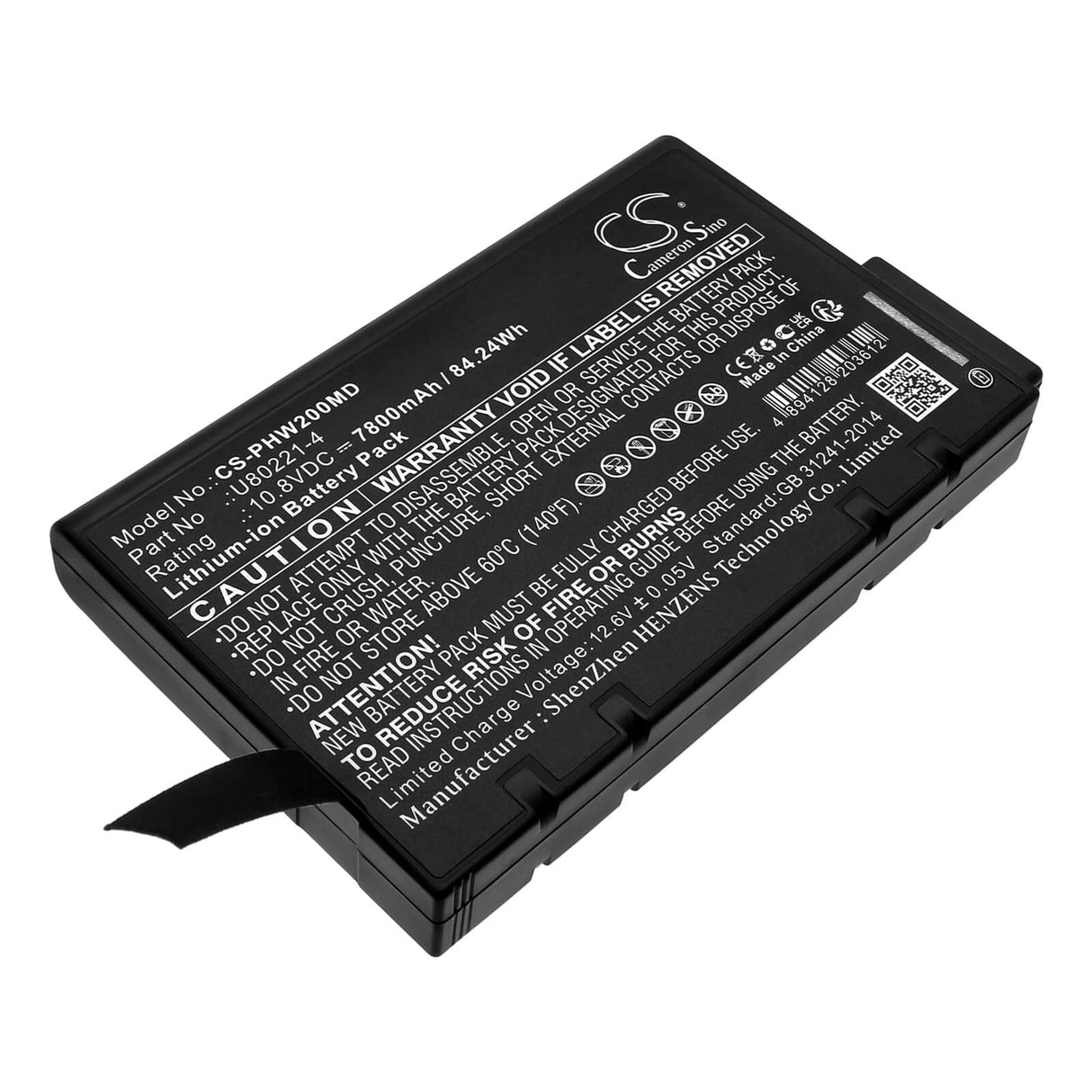 10.8V, Li-ion, 7800mAh, Medical battery fits Philips, 453564674191, Pagewriter Tc10, Pagewriter Tc10 Cardiograph, 84.24Wh Medical Cameron Sino Technology Limited (Medical)