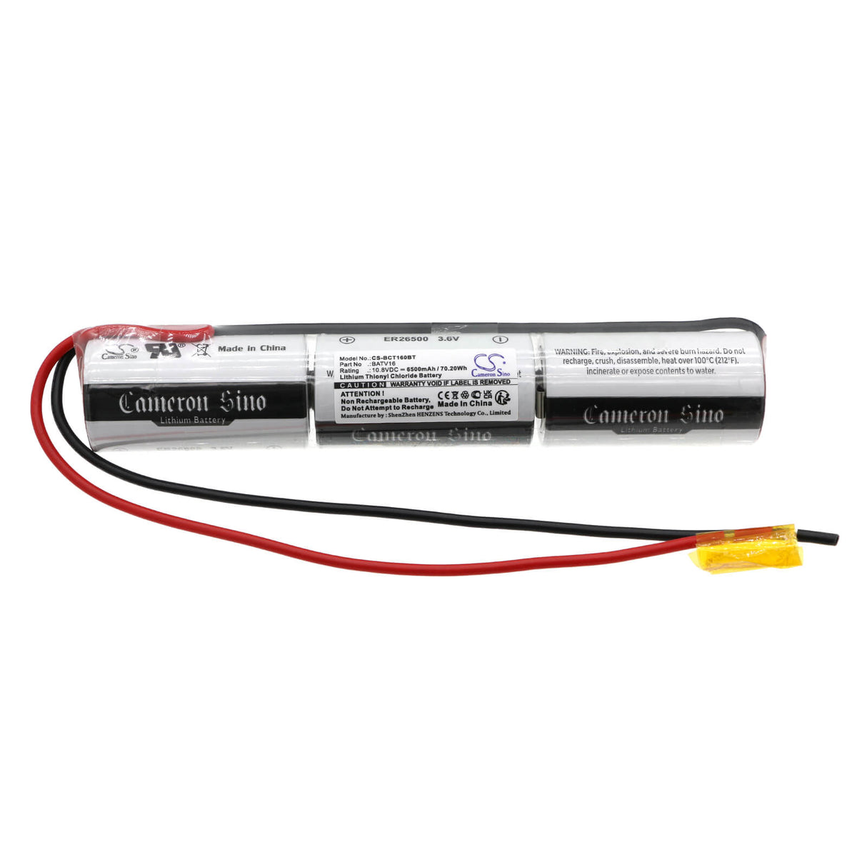10.8v, Li-socl2, 6500mah, Alarm Battery Fits Daitem, C104 Compact, Dc643, 70.20wh Alarm System Cameron Sino Technology Limited