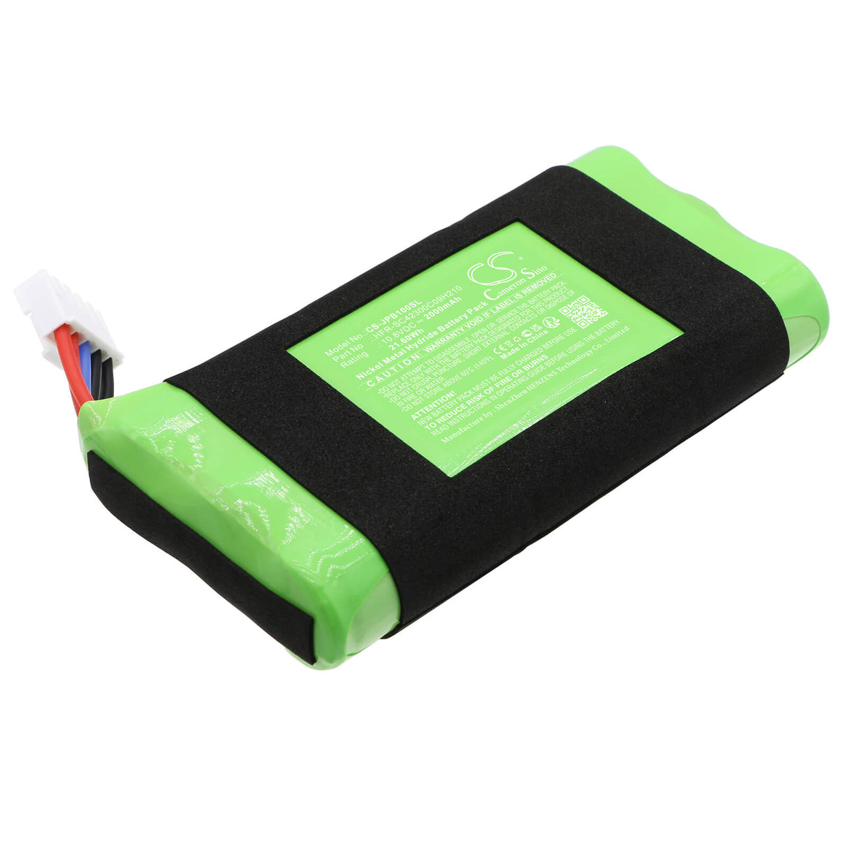 10,8V, Ni-MH, 2000mAh, Batterie de haut-parleur compatible avec Jbl, Basspro Go, 21,60Wh Haut-parleur Cameron Sino Technology Limited
