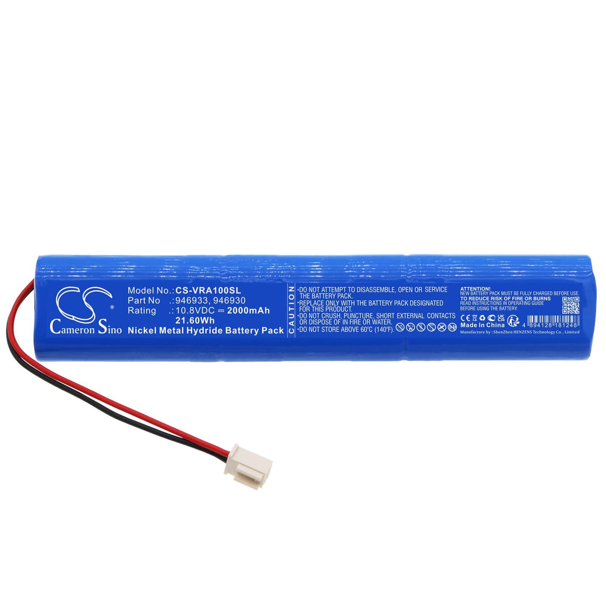10.8V, Ni-MH, 2000mAh, batterie Smart Home compatible avec Velux, 846933, moteur de volet roulant, volet roulant solaire, 21.6Wh Smart Home Cameron Sino Technology Limited