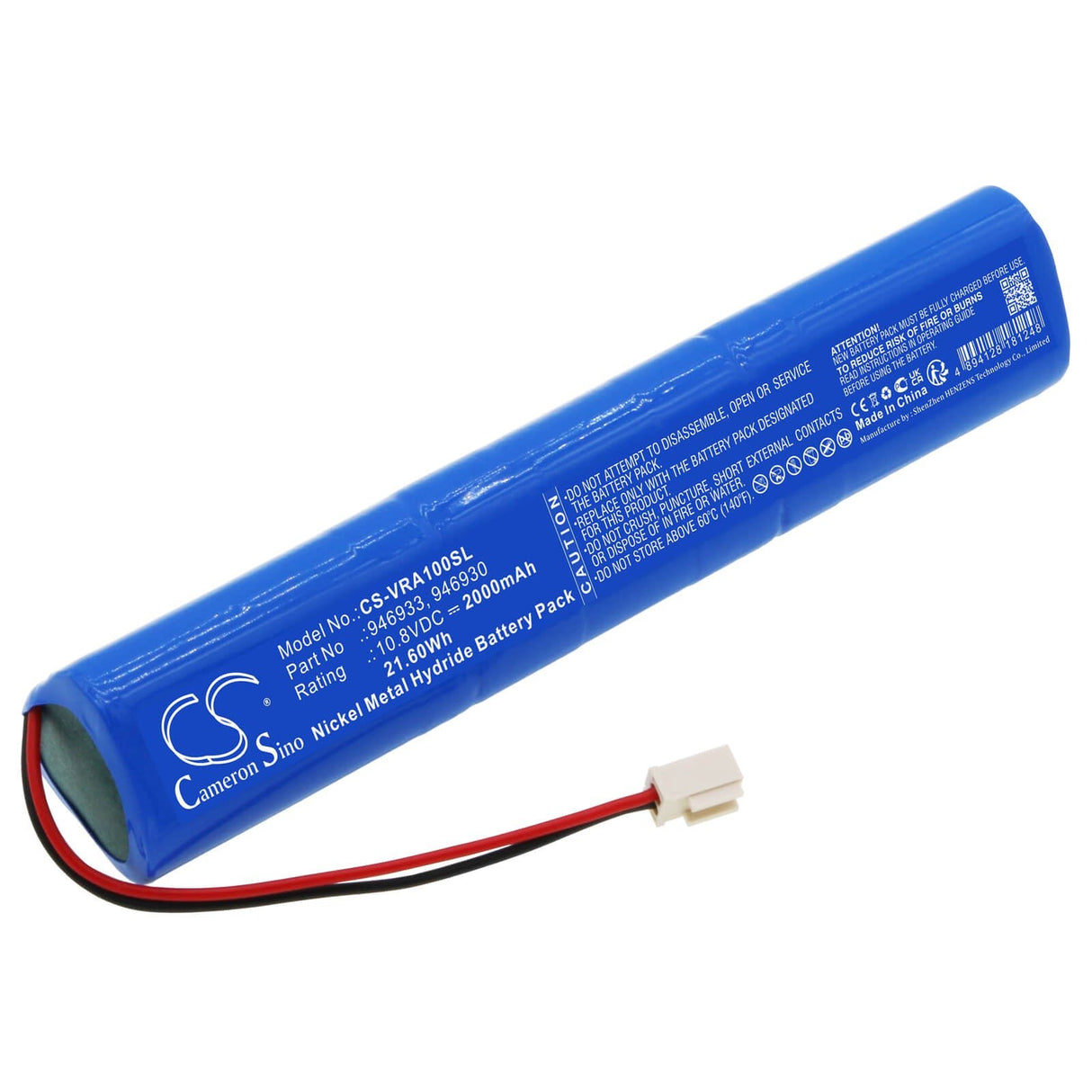 10.8V, Ni-MH, 2000mAh, batterie Smart Home compatible avec Velux, 846933, moteur de volet roulant, volet roulant solaire, 21.6Wh Smart Home Cameron Sino Technology Limited