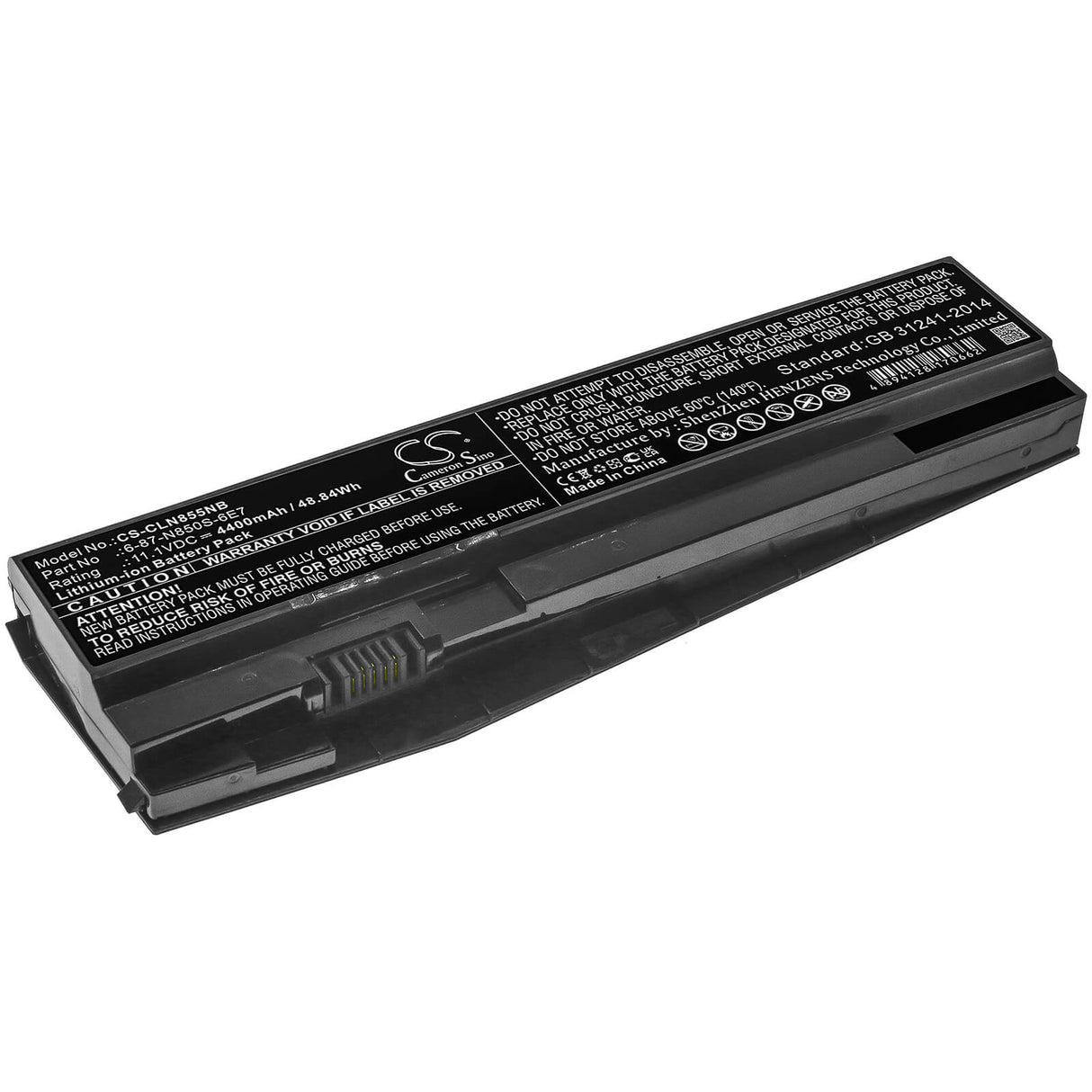 11.1v, 4400mah, Batterie Li-ion Convient à Clevo, N850, N850ek1, N850el, 48.84wh Notebook, Laptop Cameron Sino Technology Limited