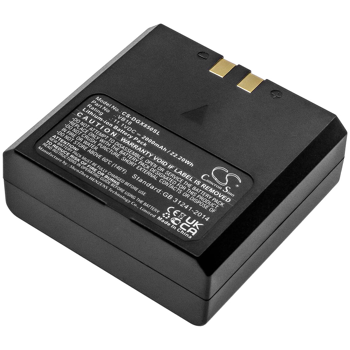11.1V, Li-ion, 2000mAh, batterie d'éclairage stroboscopique compatible avec Flashpoint, Godox, Fplfsmzlrb, Vb-18, Zoom Li-on Flash, 22.2Wh Éclairage stroboscopique Cameron Sino Technology Limited