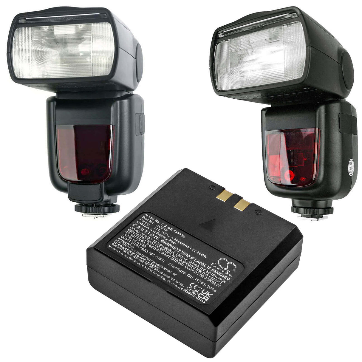 11.1V, Li-ion, 2000mAh, batterie d'éclairage stroboscopique compatible avec Flashpoint, Godox, Fplfsmzlrb, Vb-18, Zoom Li-on Flash, 22.2Wh Éclairage stroboscopique Cameron Sino Technology Limited