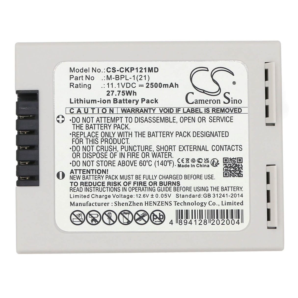 11.1V, Li-ion, 2500mAh, Medical battery fits Covidien, 31cr18/65, Nellcor Bedside Spo₂ Patient M, 27.75Wh Medical Cameron Sino Technology Limited (Medical)
