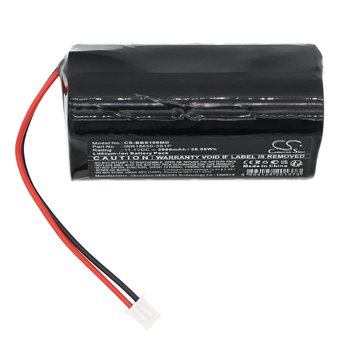 11.1V, Li-ion, 2600mAh, Medical battery fits Bombas, Inr18650-3s1p, Infusion, 28.86Wh Medical Cameron Sino Technology Limited (Medical)
