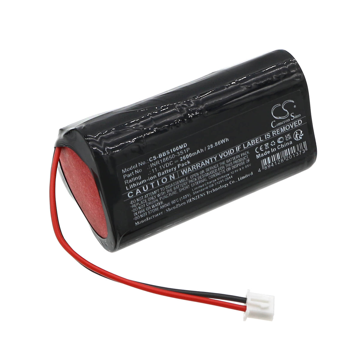 11.1V, Li-ion, 2600mAh, Medical battery fits Bombas, Inr18650-3s1p, Infusion, 28.86Wh Medical Cameron Sino Technology Limited (Medical)