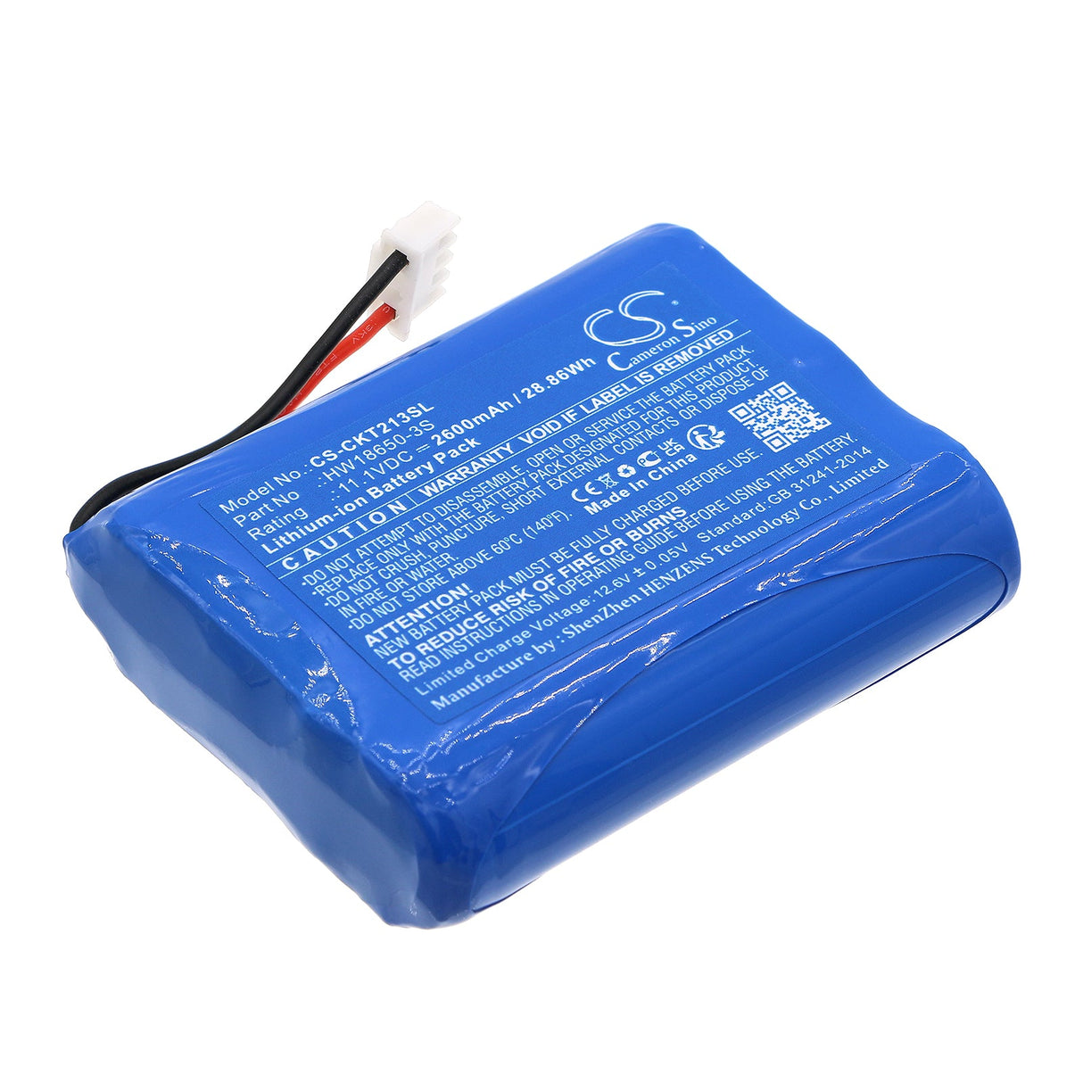 11.1V, Li-ion, 2600mAh, Batterie Combo Meter compatible avec Clarke-tech, Ct 2013, 28.86Wh Équipement, Enquête, Test Cameron Sino Technology Limited