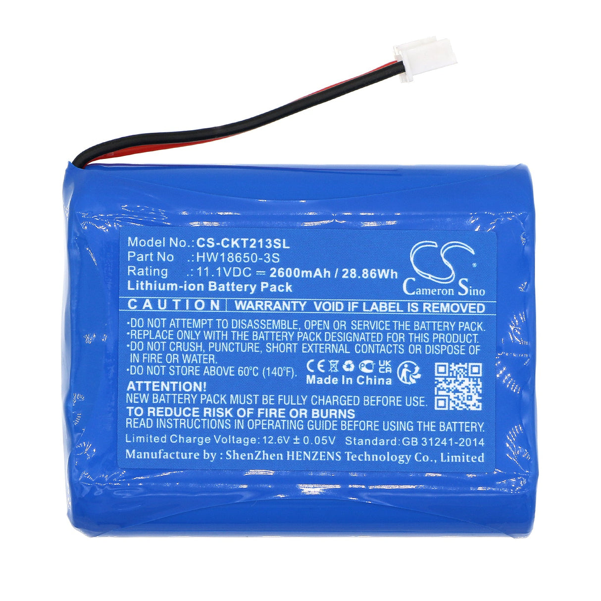11.1V, Li-ion, 2600mAh, Batterie Combo Meter compatible avec Clarke-tech, Ct 2013, 28.86Wh Équipement, Enquête, Test Cameron Sino Technology Limited