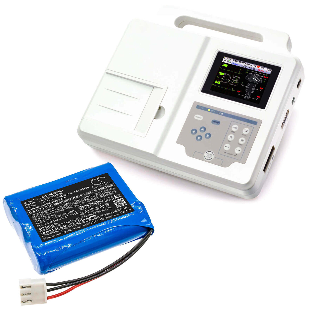 11.1V, Li-ion, 2600mAh, Medical battery fits Comen, 022-000113-00, Cm300, M200, 28.86Wh Medical Cameron Sino Technology Limited (Medical)