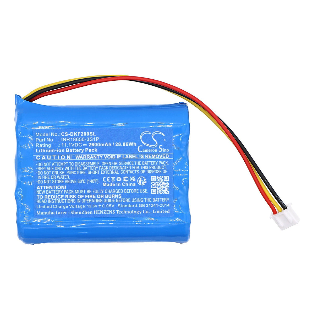 11.1V, Li-ion, 2600mAh, Speaker battery fits Dockin, D Fine, D Fine 2, 28.86Wh Speaker Cameron Sino Technology Limited