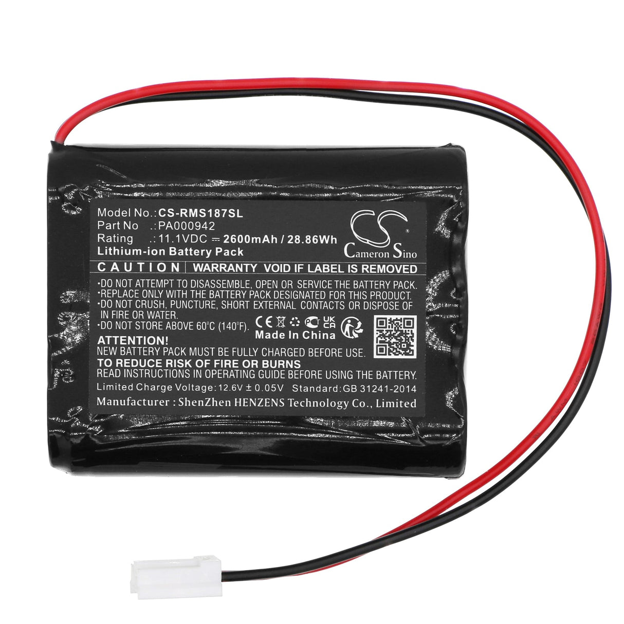 11.1V, Li-ion, 2600mAh, Batterie Smart Home compatible avec Heim Und Haus, 18797, Gec 12-w37, 28.86Wh Smart Home Cameron Sino Technology Limited
