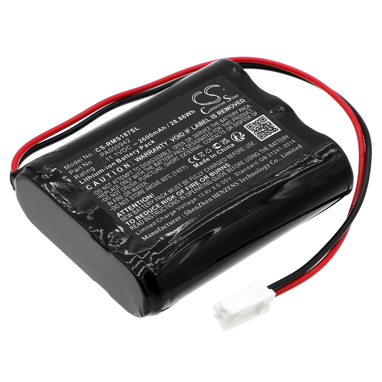 11.1V, Li-ion, 2600mAh, Batterie Smart Home compatible avec Heim Und Haus, 18797, Gec 12-w37, 28.86Wh Smart Home Cameron Sino Technology Limited
