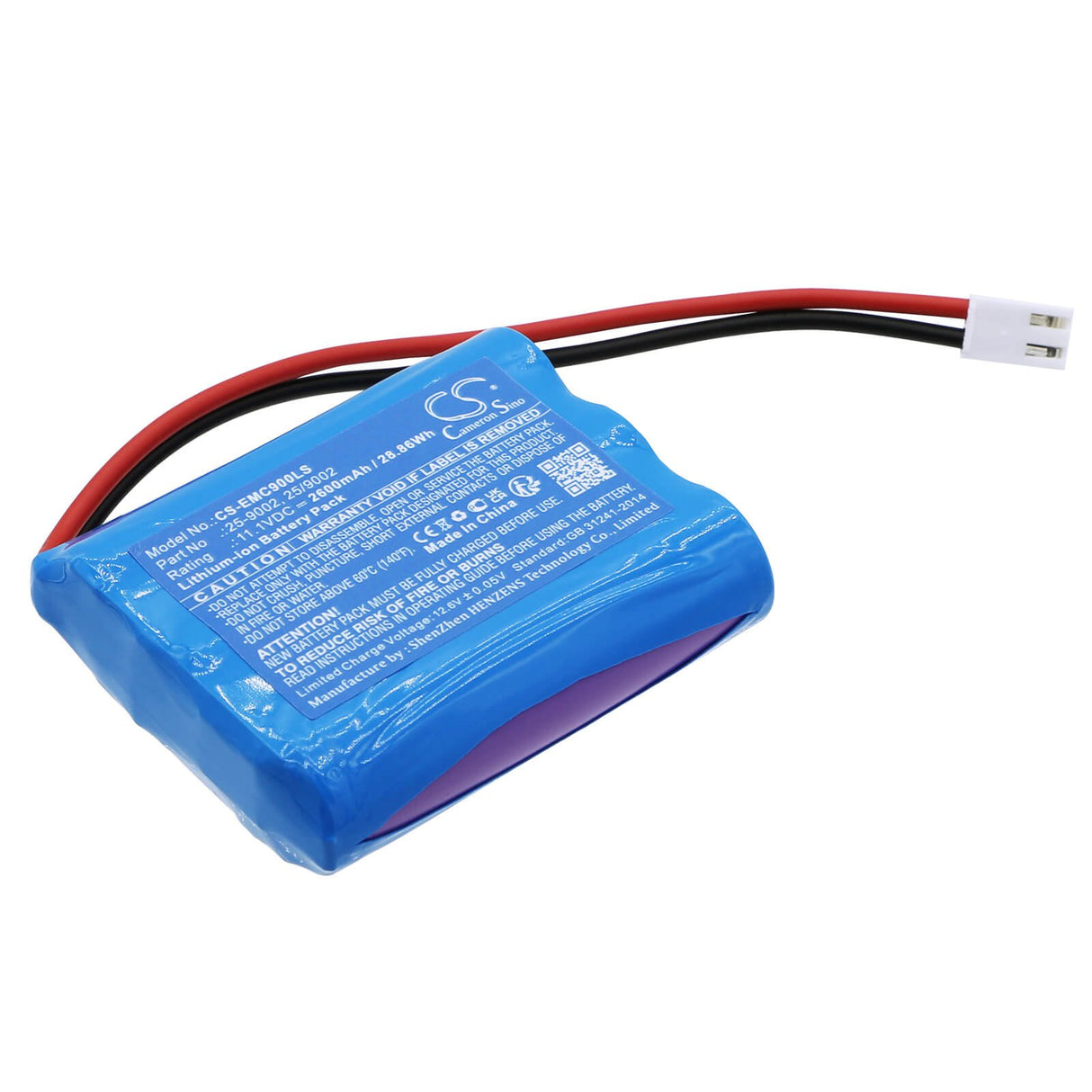 11.1V, Li-ion, 2600mAh, Emergency Lighting battery fits Satco/nuvo, 25/9002, Freedom Emergency Fixture ( 25, 28.86Wh Emergency Lighting Cameron Sino Technology Limited