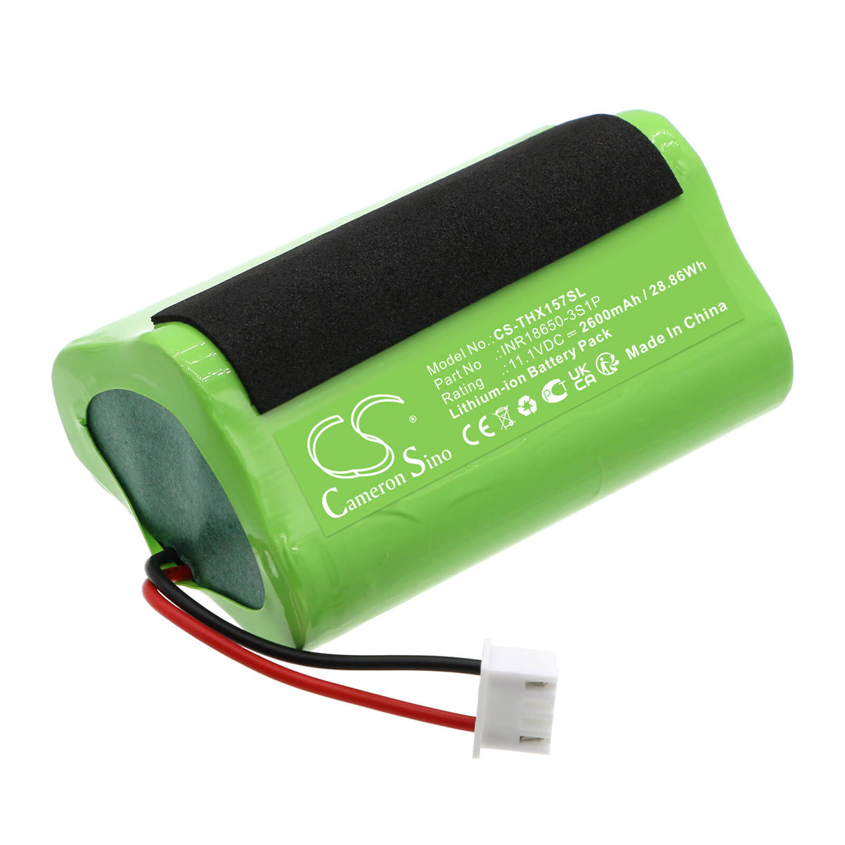 11.1v, Li-ion, 2600mah, Batterie de compresseur d'air compatible avec Technaxx, Tx-157, 28.86wh Compresseur d'air Cameron Sino Technology Limited