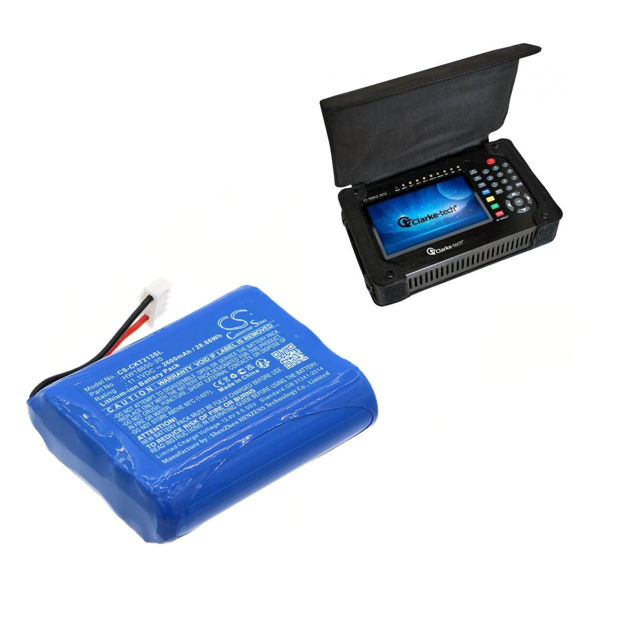 11.1V, Li-ion, 2600mAh, Batterie Combo Meter compatible avec Clarke-tech, Ct 2013, 28.86Wh Équipement, Enquête, Test Cameron Sino Technology Limited