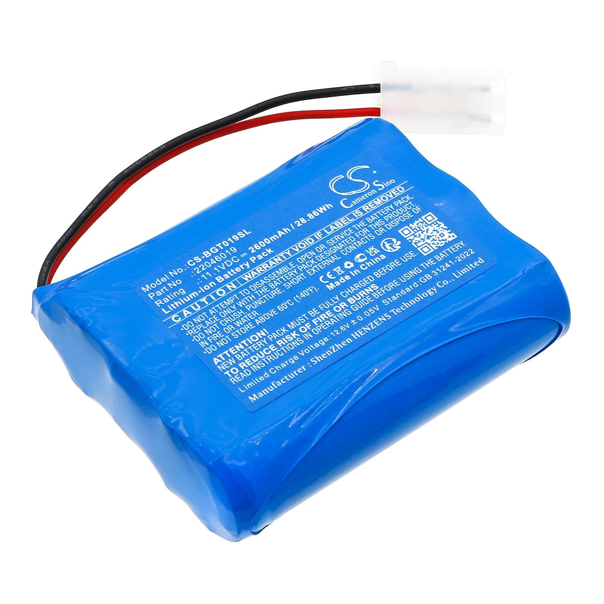 11.1V, Li-ion, 2600mAh, Équipement, Enquête, Batterie de test compatible avec B&g, Top de réservoir sous pression, Ptt, 28.86Wh Équipement, Enquête, Test Cameron Sino Technology Limited