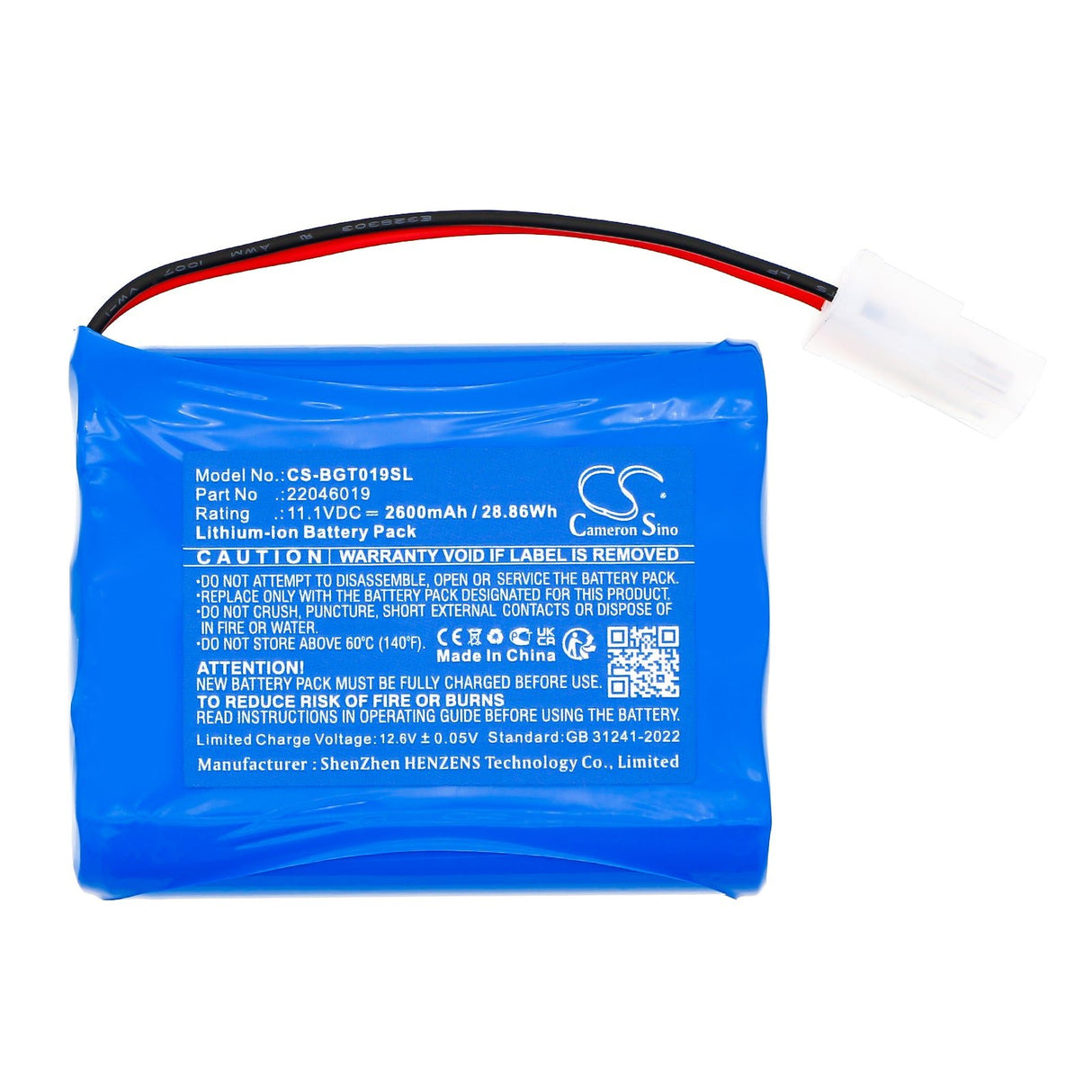 11.1V, Li-ion, 2600mAh, Équipement, Enquête, Batterie de test compatible avec B&g, Top de réservoir sous pression, Ptt, 28.86Wh Équipement, Enquête, Test Cameron Sino Technology Limited