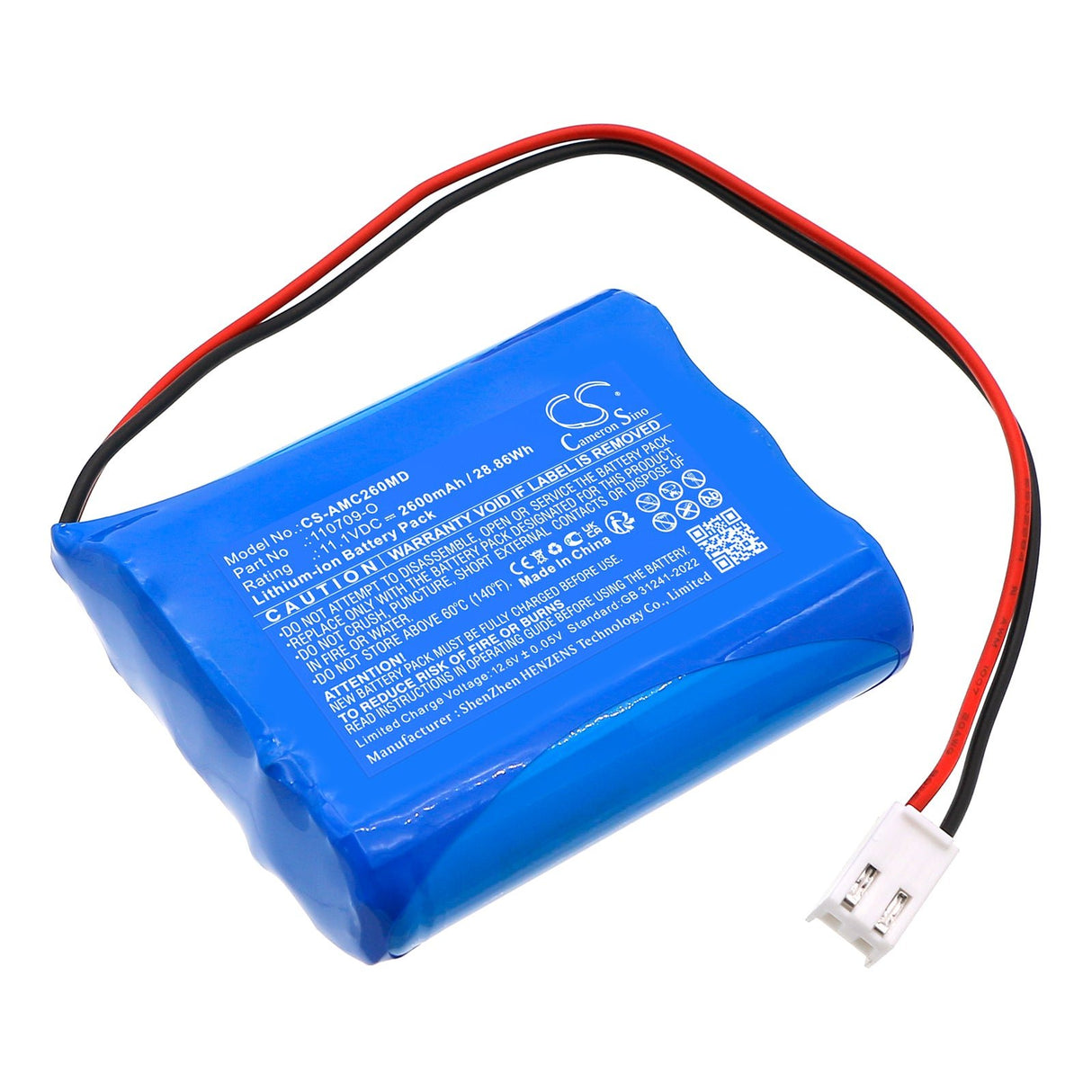 11.1V, Li-ion, 2600mAh, Batterie médicale compatible avec Atoms, Carry Care 26, Cc26, 28.86Wh Medical Cameron Sino Technology Limited (Médical)