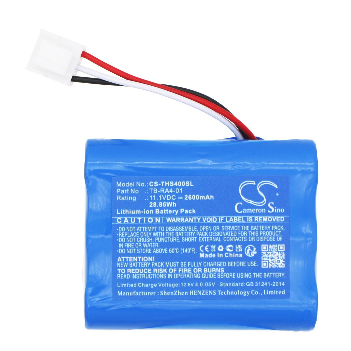 11.1V, Li-ion, 2600mAh Personal Care Battery fits Therabody, Theragun G4 Pro, Theragun G5 Pro, 28.86Wh Personal Care Cameron Sino Technology Limited