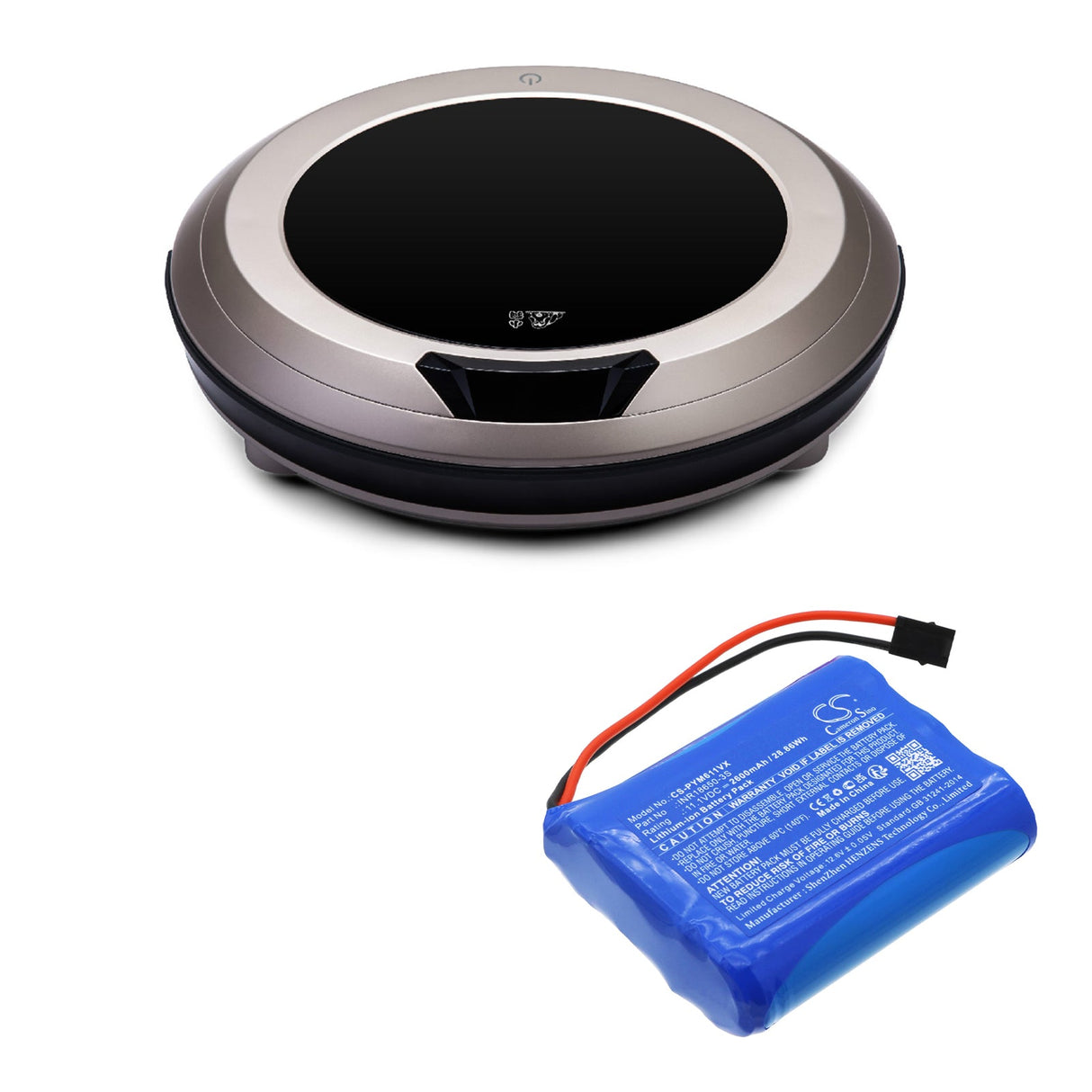 11.1V, Li-ion, 2600mAh, Vacuum battery fits Puppyoo, V-m611, V-m611a, 28.86Wh Vacuum Cameron Sino Technology Limited