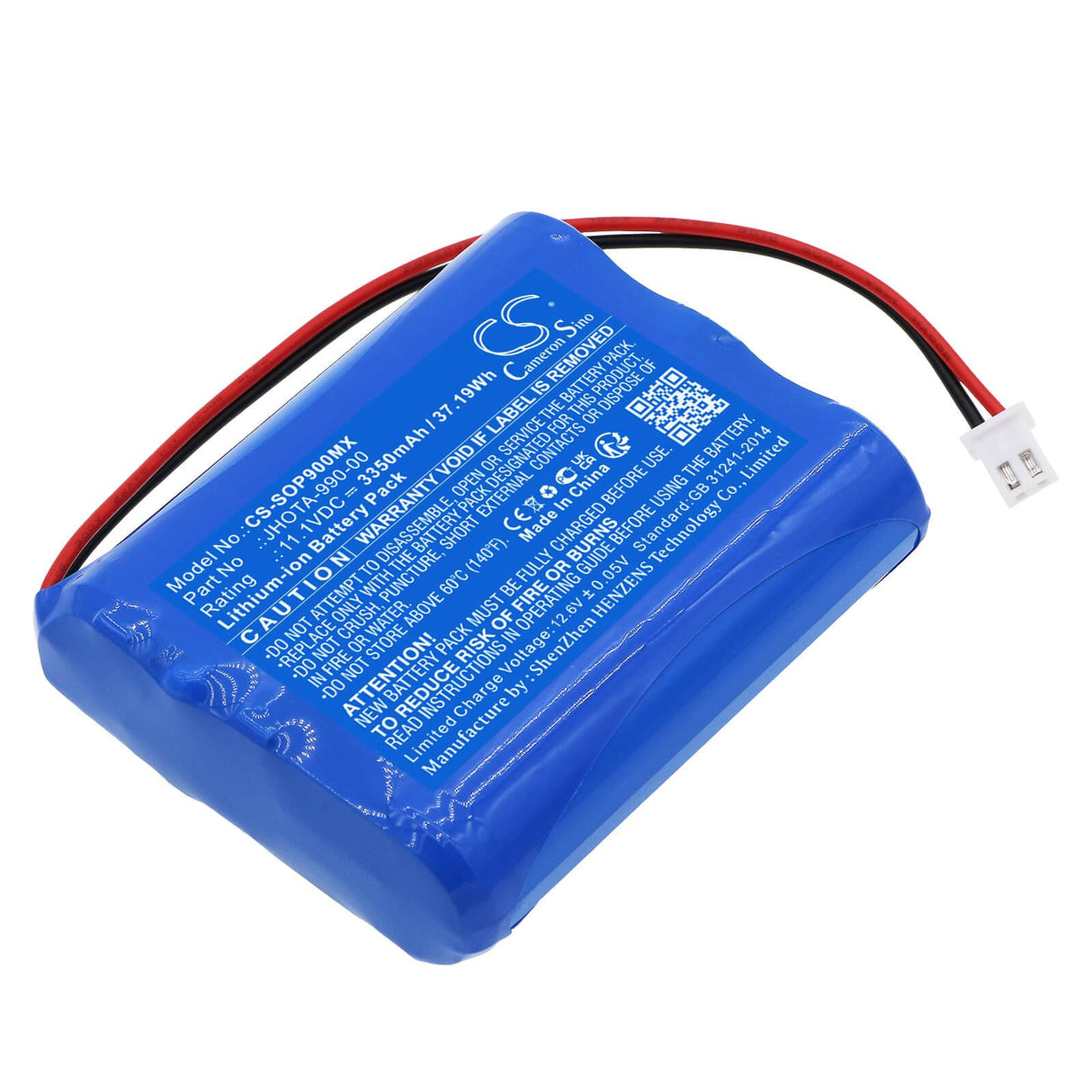 11,1V, Li-ion, 3350mAh, Batterie médicale compatible avec Szosen, Jhota-990-00, Oip-900, 37,19Wh Medical Cameron Sino Technology Limited (Médical)