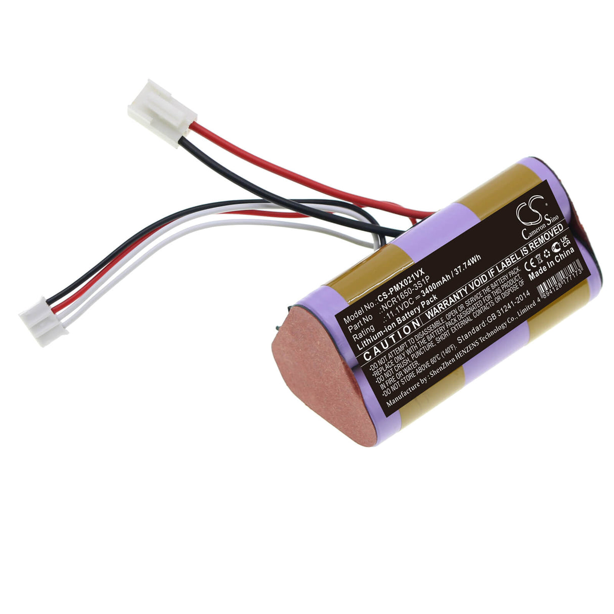 11.1V, Li-ion, 3400mAh, Vacuum battery fits Plus Minus Zero, Xjb-b021, Xjc-y010, 37.74Wh Vacuum Cameron Sino Technology Limited