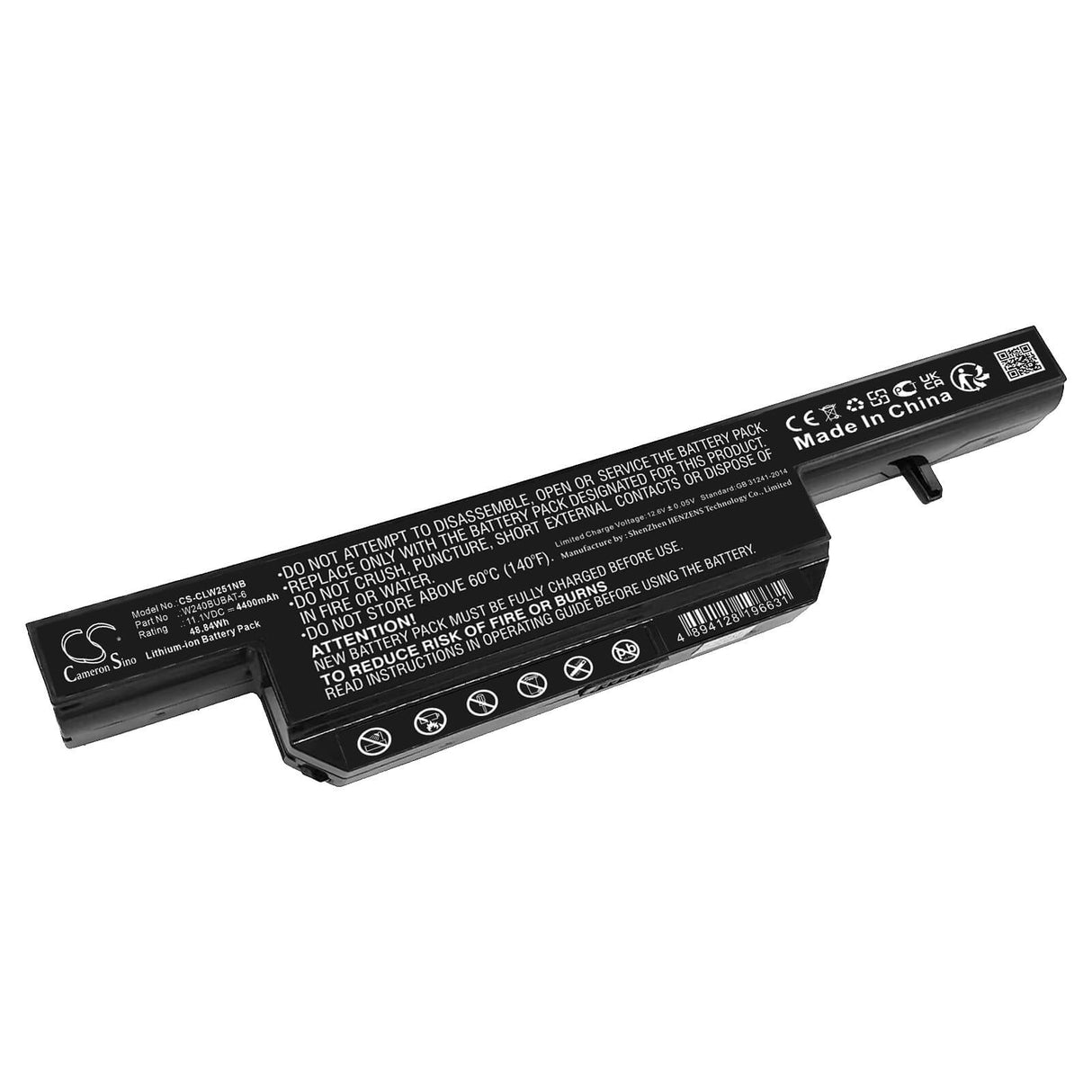 11.1v, Li-ion, 4400mah, Battery Fits Clevo, Nb320, W251el, 48.84wh Notebook, Laptop Cameron Sino Technology Limited