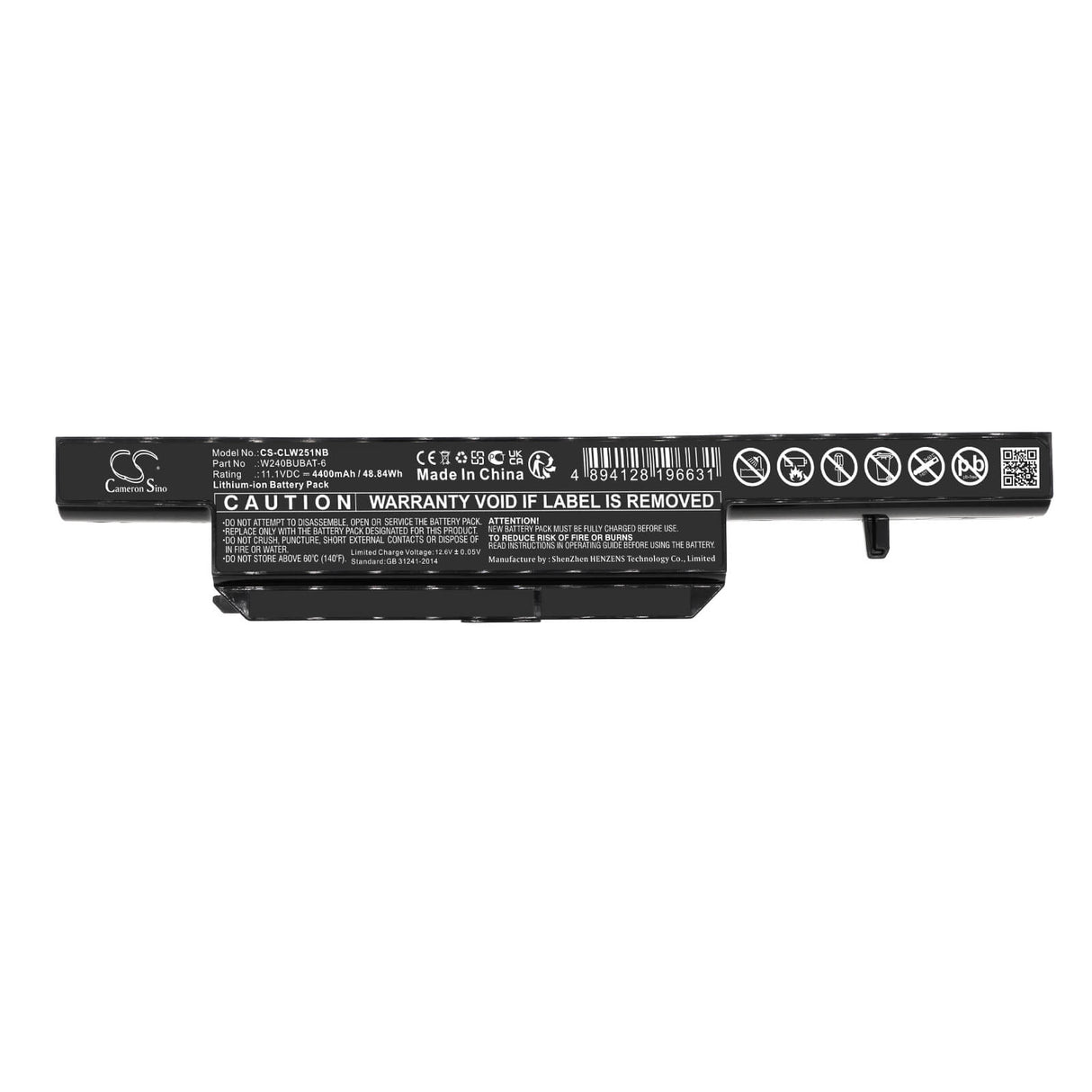 11.1v, Li-ion, 4400mah, Battery Fits Clevo, Nb320, W251el, 48.84wh Notebook, Laptop Cameron Sino Technology Limited