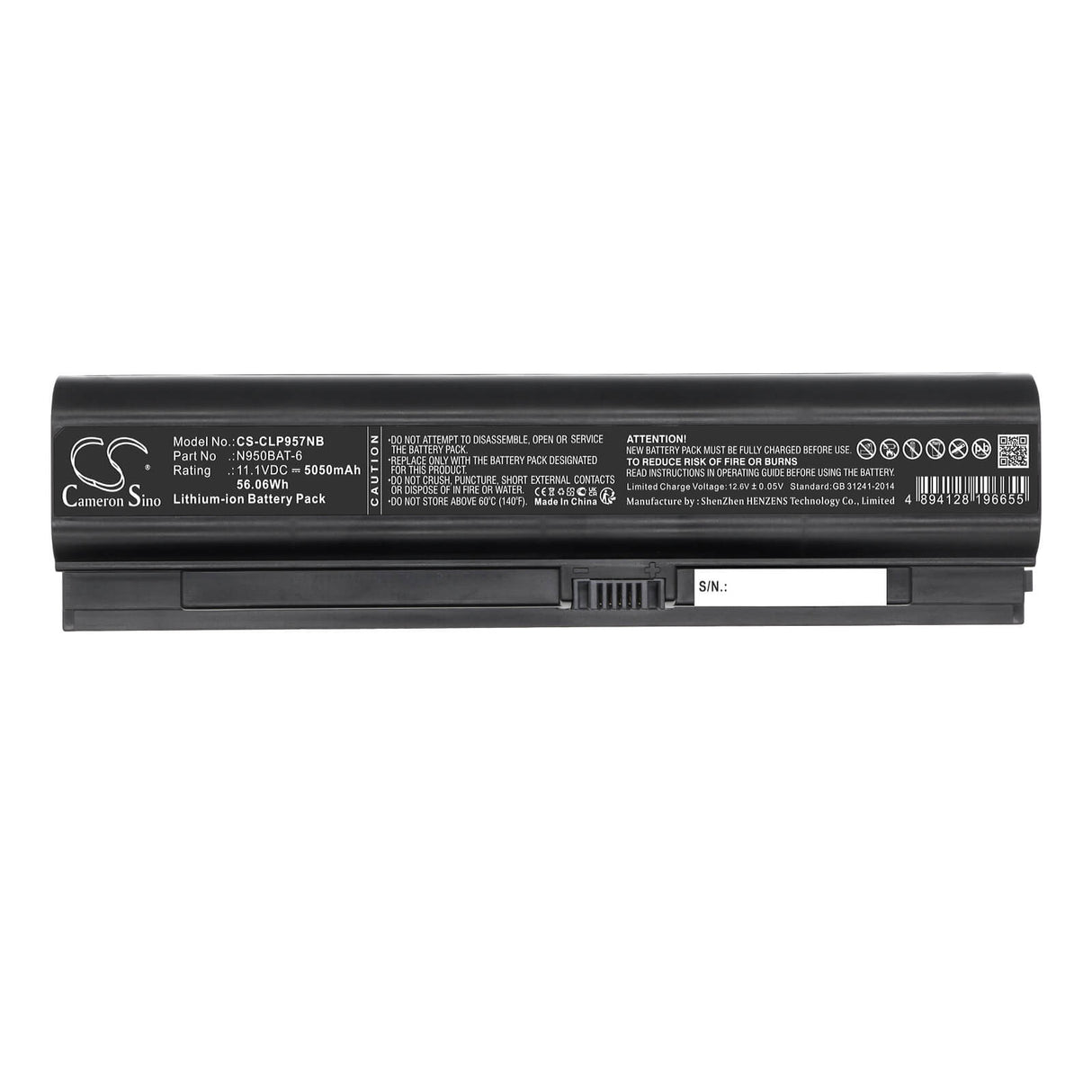 11.1v, Li-ion, 5050mah, Battery Fits Clevo, N950kp6, N950td, 56.06wh Notebook, Laptop Cameron Sino Technology Limited