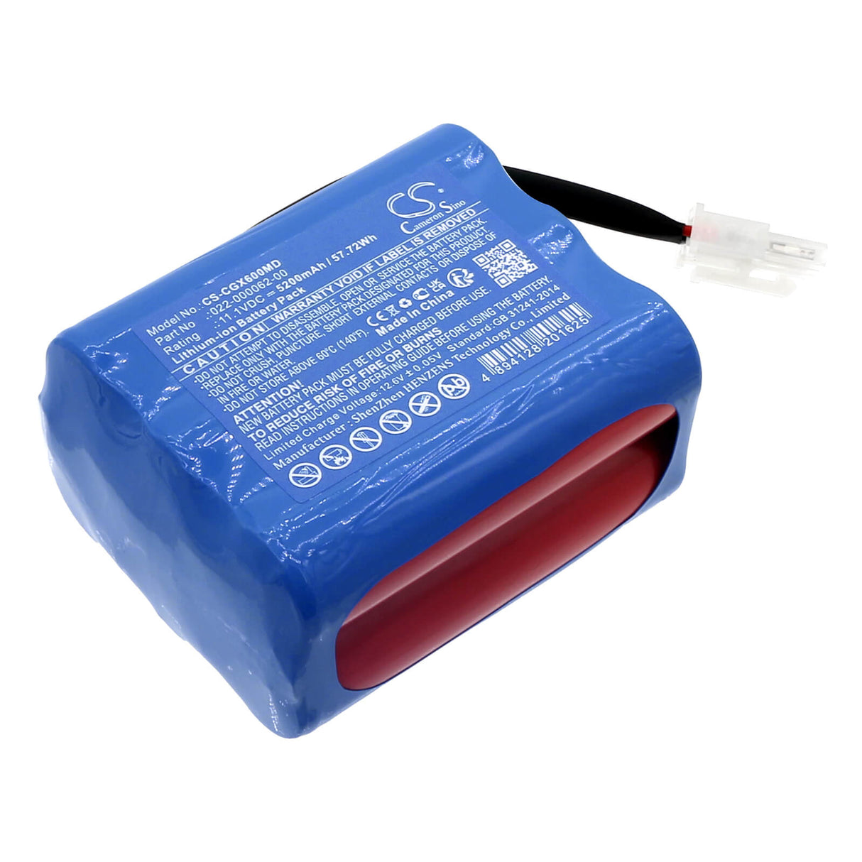 11.1V, Li-ion, 5200mAh, Batterie médicale convient à Comen, 022-000062-00, Ax-600, 57.72Wh Médical Cameron Sino Technology Limited (Médical)