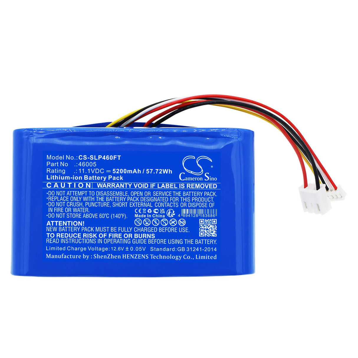 11.1V, Li-ion, 5200mAh, Flashlight battery fits Streamlight, 46005, Portable Scene Light Ii, 57.72Wh Flashlight Cameron Sino Technology Limited