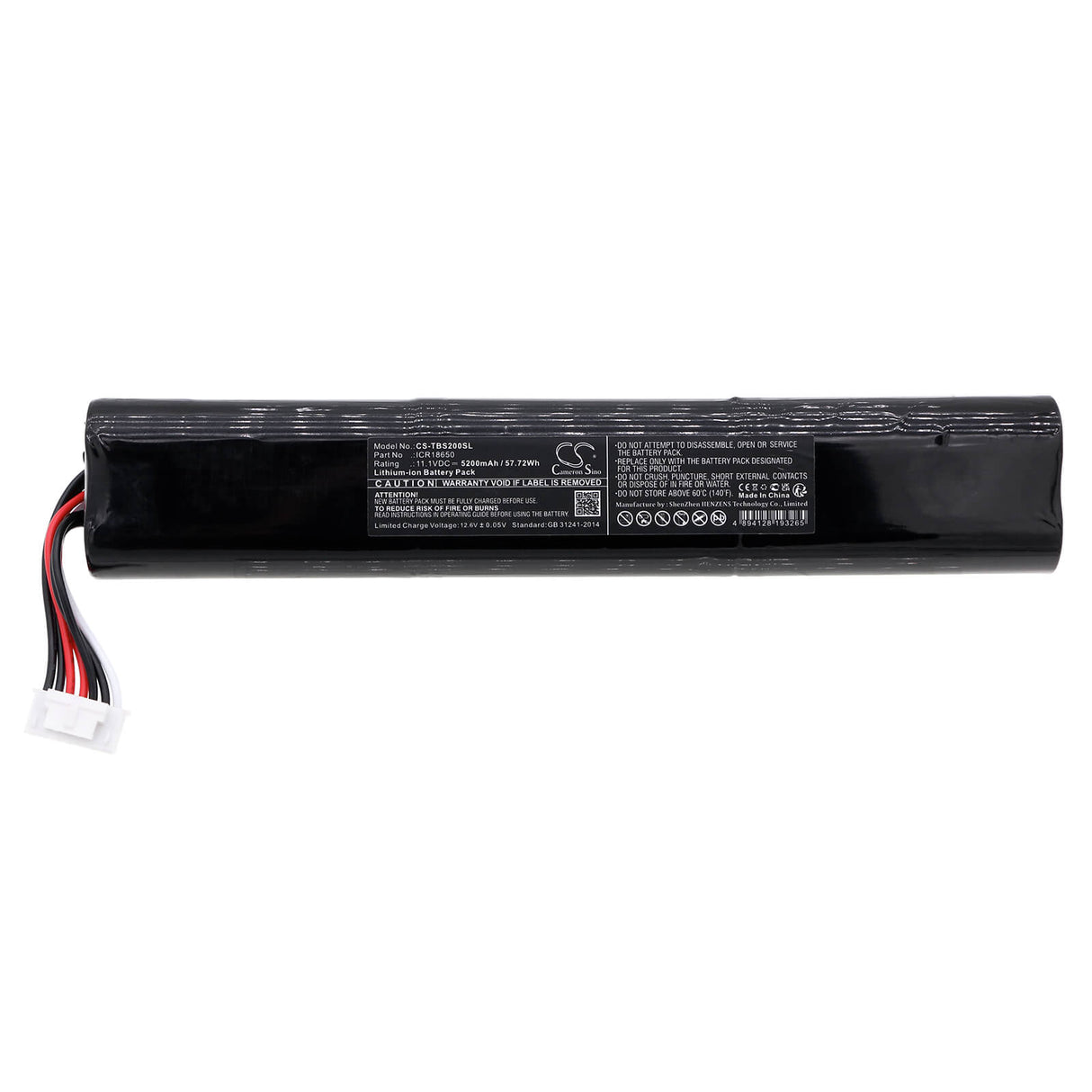 11.1V, Li-ion, 5200mAh, Batterie de haut-parleur compatible avec Teufel, Boomster 2020, 57.72Wh Haut-parleur Cameron Sino Technology Limited