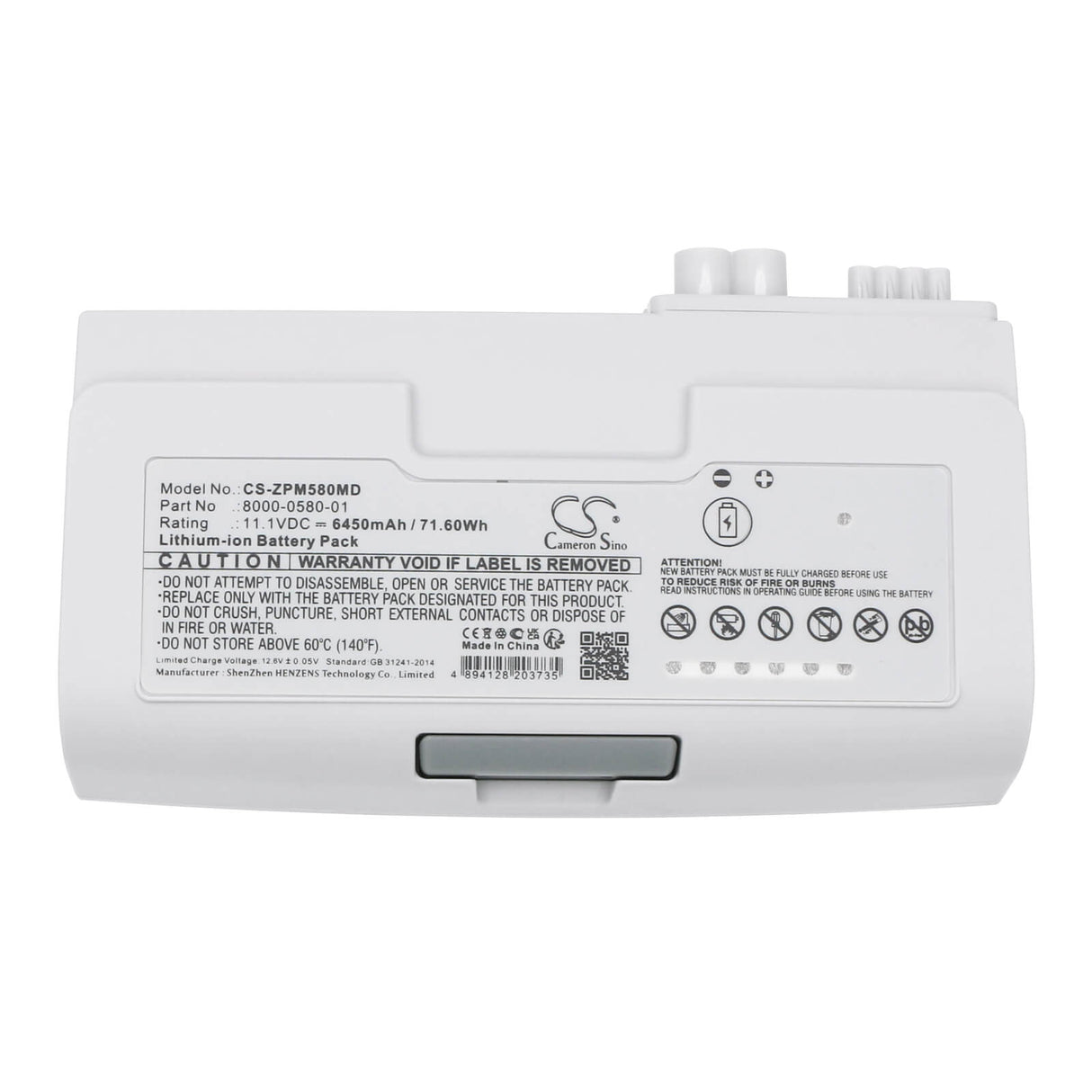 11.1v, Li-ion, 6450mah, Medical Battery Fits Zoll Propaq M, Propaq Md, 71.60wh Medical Cameron Sino Technology Limited (Medical)