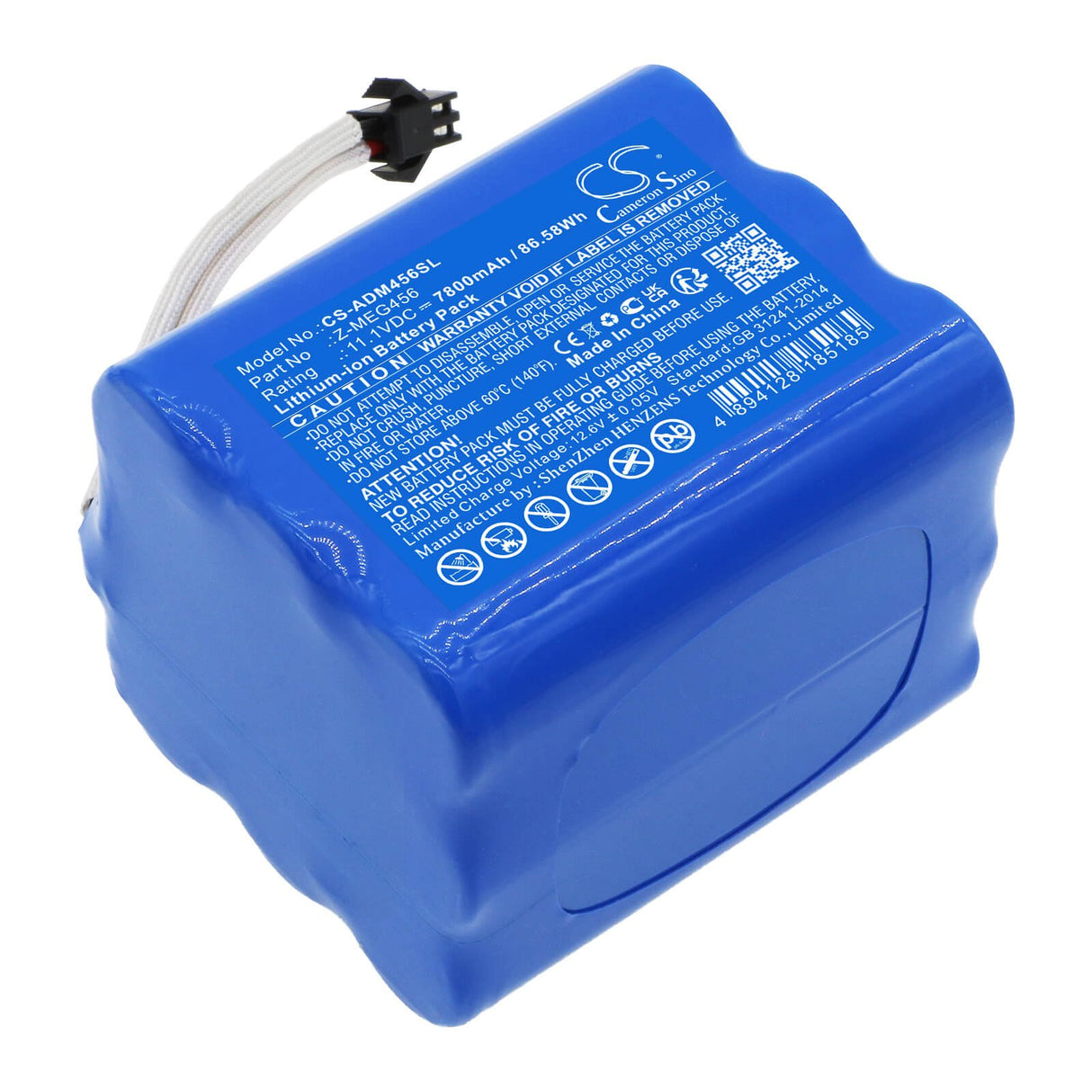 11.1V, Li-ion, 7800mAh, Lighting battery fits American Dj, Z-meg456, Mega Qplus Go, 86.58Wh Lighting & Studio Cameron Sino Technology Limited