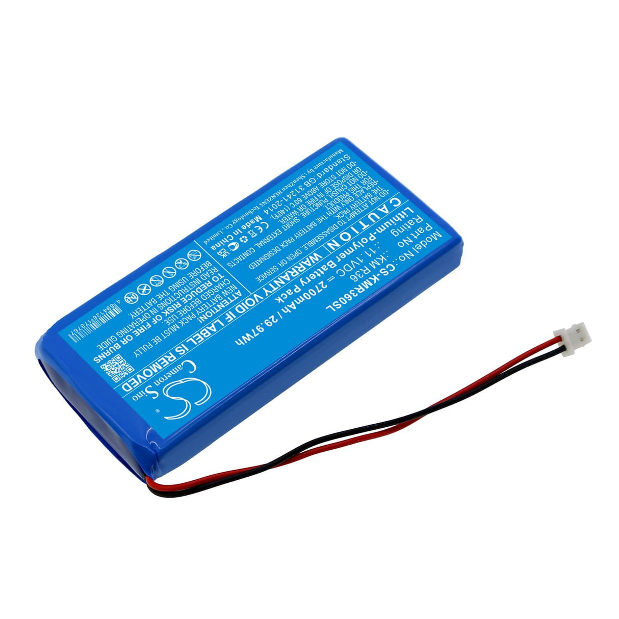 11.1V, Li-Polymer, 2700mAh, Batterie d'équipement compatible avec Kanomax, Km R36, KM R36 Gasmaster, 29.97Wh Équipement, Enquête, Test Cameron Sino Technology Limited
