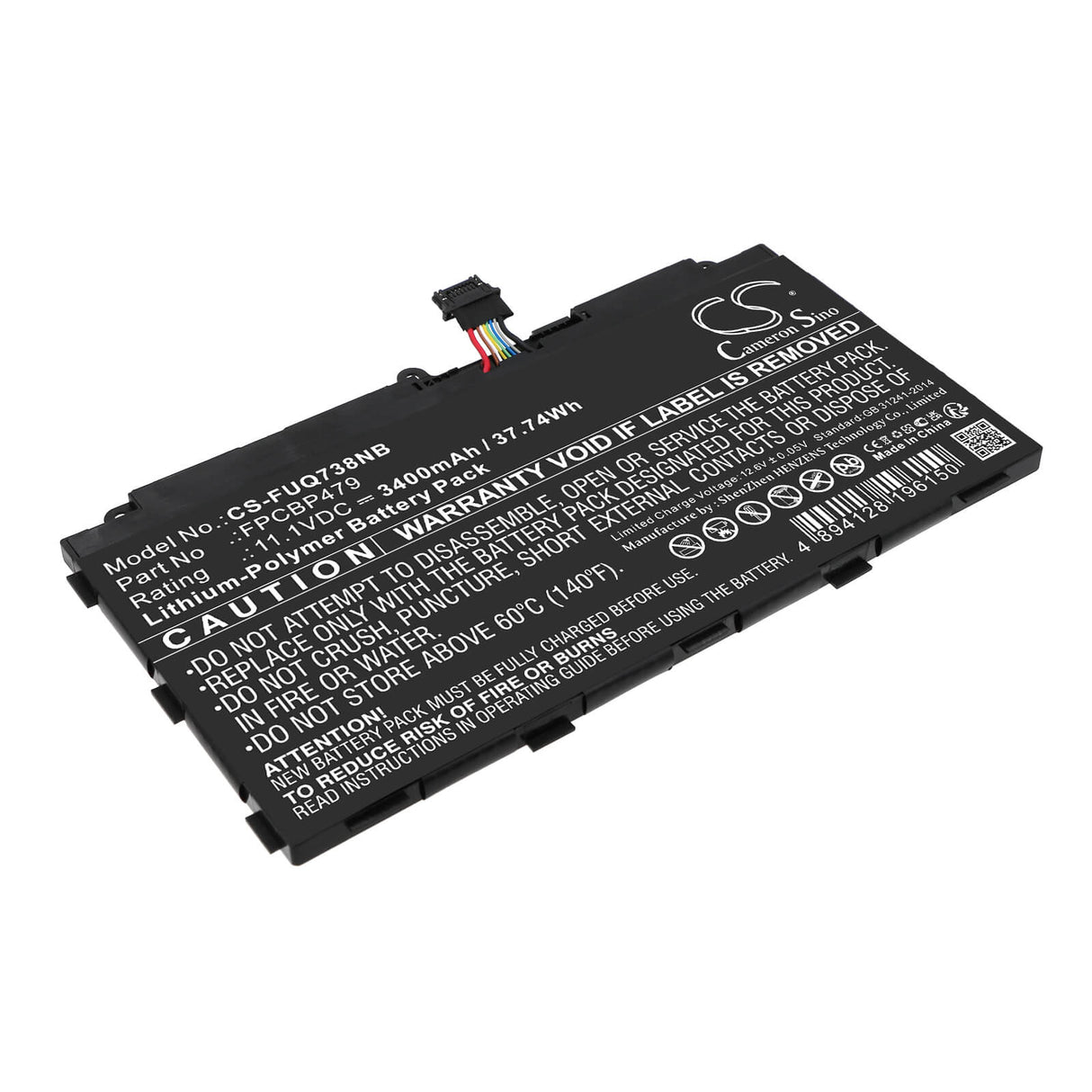 11.1v, Li-polymer, 3400mah, Battery Fits Fujitsu, Stylistic Q616, Stylistic Q665, 37.74wh Notebook, Laptop Cameron Sino Technology Limited