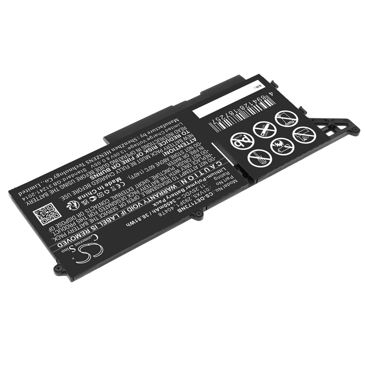 11.25v, Li-polymer, 3450mah, Battery Fits Dell, Latitude 13 7330, Latitude 7330 Rugged Extreme, 38.81wh Notebook, Laptop Cameron Sino Technology Limited